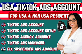 create bm, au, eu, US ads account manage tiktok ads campaign for global brand