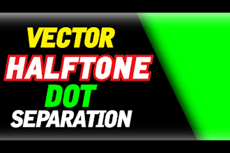 create image into vector halftone dot for screen print color separation