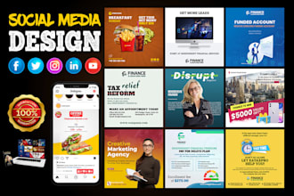 design facebook instagram carousel post social media flyers linkedin banner