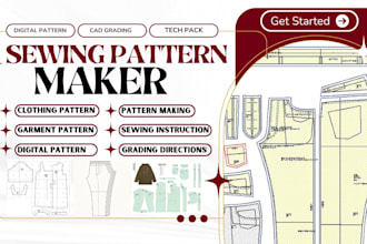 be your digital pattern maker apparel pattern making for any garments in pdf dxf