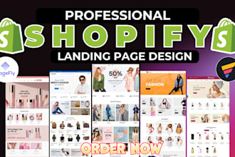 build shopify landing page or shopify store with pagefly, gempage or shogun