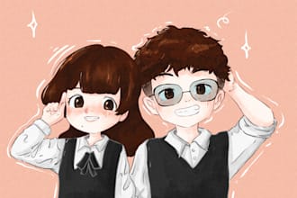create a custom cute cartoon or chibi illustration for you