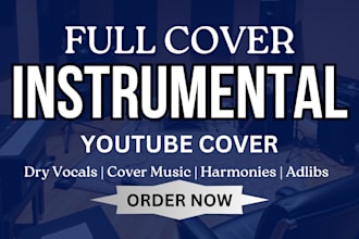 produce full cover instrumental, backing track, dry vocal production, cover song