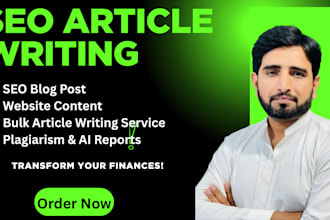 seo article writing, blog posts, and optimized website content