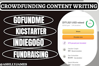 write high rank crowdfunding pitch for kickstarter, gofundme, indiegogo content