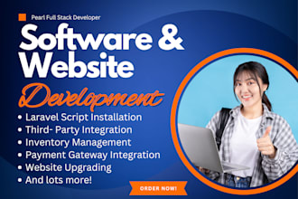 do software development business website saas app php  laravel UI UX design pos