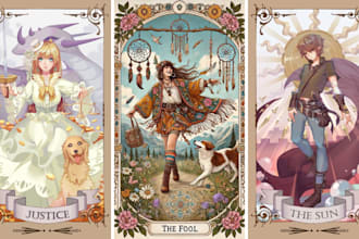 do custom tarot cards, playing card game board game card game design tcg artwork