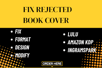 fix error, design book cover for amazon KDP children book cover for ingramspark