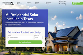 design solar panel website, solar website, solar energy, handyman, construction