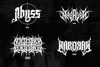 draw modern deathcore death heavy black metal logo in 1 day