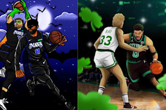 do basketball fantasy vector illustration cartoon character logo jersey design