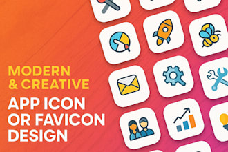 design unique custom trendy, game icon, favicon and app icon set