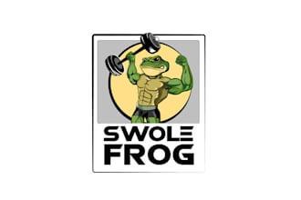 design unique cartoon frog fitness gym logo