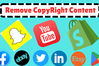 remove copyright listing product to shopify,ebay,etsy,alibaba,walmart,under dmca