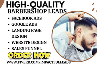 generate barbershop leads tattoo barber pericing spa beauty salon landing page