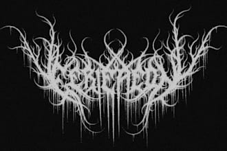 draw black metal logo for you company