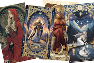 illustrate playing card deck design oracle card tarot card board game uno deck