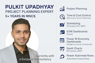 create a schedule using primavera msp that incorporates evm and include power bi