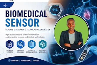 write biomedical sensor reports, research and technical documentation