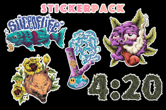 draw custom sticker pack style for logo, product, event