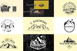 do vintage adventure mountain and outdoor logo design