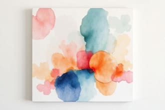 design abstract watercolor canvas wall art