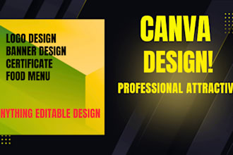 design logo, visiting card, tshirt or anything in canva