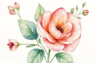 draw realistic botanical watercolor illustration