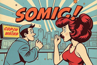 draw a retro vintage comic illustration