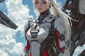 character, mech, spaceship, weapon or enviroment sci fi