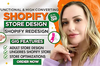 design profitable shopify website design adult toy adult store or lingerie, seo