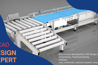 make 3d cad technical design for industrial machines