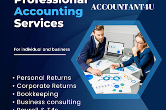 help with bookkeeping, accounting, corporate tax, personal tax, payroll