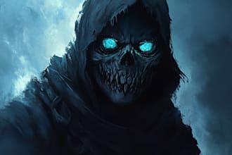 draw dark fantasy, psychedelic and horror illustrations