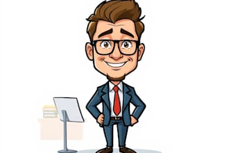 draw business cartoon caricature, avatar, character