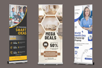 design roll up, pull up or pop up banner, retractable banner