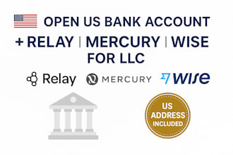 open USA bank creation, setup mercury, wise, chase bank for any country resident