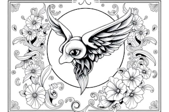 do line art design for tattoo, album cover, book cover