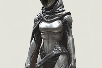 do a sci fi character and sci fi art in unique style