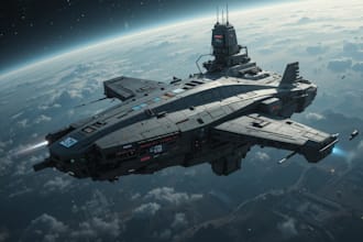 design a spaceship, sci fi illustration and sci fi art