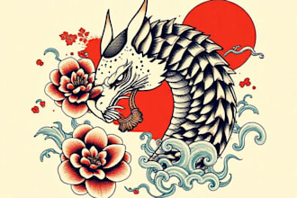 create japanese or oriental tattoo design for you