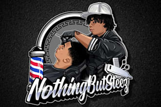 create attractive unique outstanding barber shop logo design