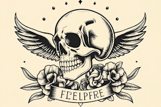 make you and amazing traditional tattoo style design