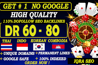 do high DR 60 to 80 SEO dofollow permanent backlinks
