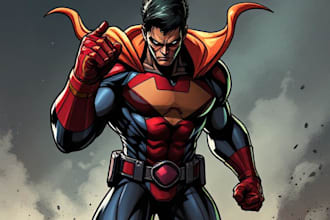 draw you a dc or marvel style comic book superhero or villain character