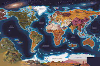 draw a custom map for fantasy, scifi, book or boardgame