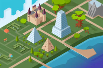 draw a unique vector or isometric map