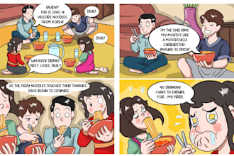 draw comic strip webtoon or comic book artist cartoon style