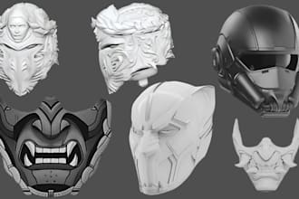 sculpt 3d cosplay mask oni mask helmet japanese halloween mask for 3d printing