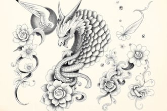 draw amazing tattoo design, traditional tattoo, realistic